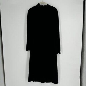 Caroline Rose dress womens 1x black midi minimalist lagen look office workwear